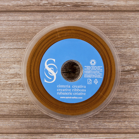 Косая бейка атласная 30 мм, 25 м, цвет 44, бронзовый. Арт 6260-30мм-44            