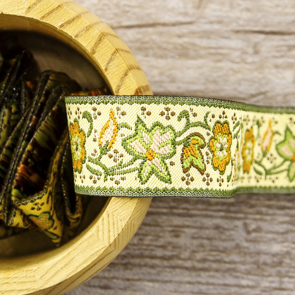 Лента жаккард SAFISA, 25 мм, 15 м, цвет 04. Арт 9191-25мм-04