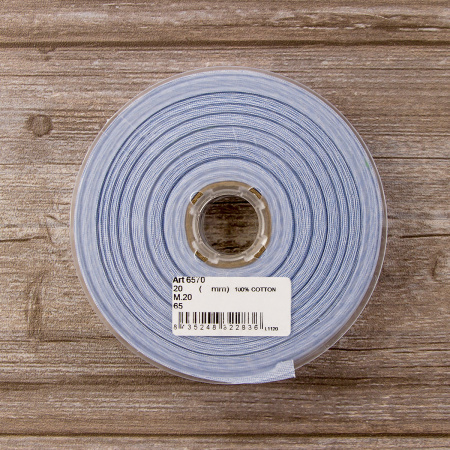 Косая бейка хлопок, 20 мм, 20 м, цвет 65, цвет серо-голубой. Арт 6570-20мм-65