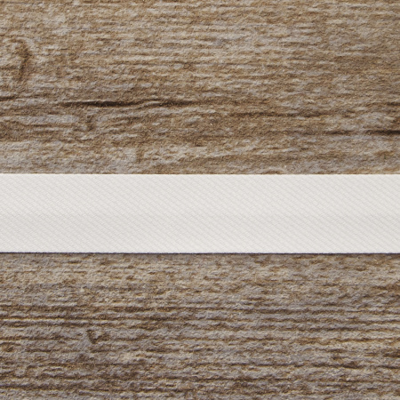 Косая бейка хлопок/полиэстер, 20 мм, 20 м, цвет 02, белый. Арт 6470-20мм-02   