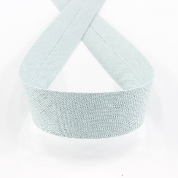 Косая бейка хлопок/лён, 20 мм, 20 м, цвет 144, серо-зеленый. Арт 6602-20мм-144