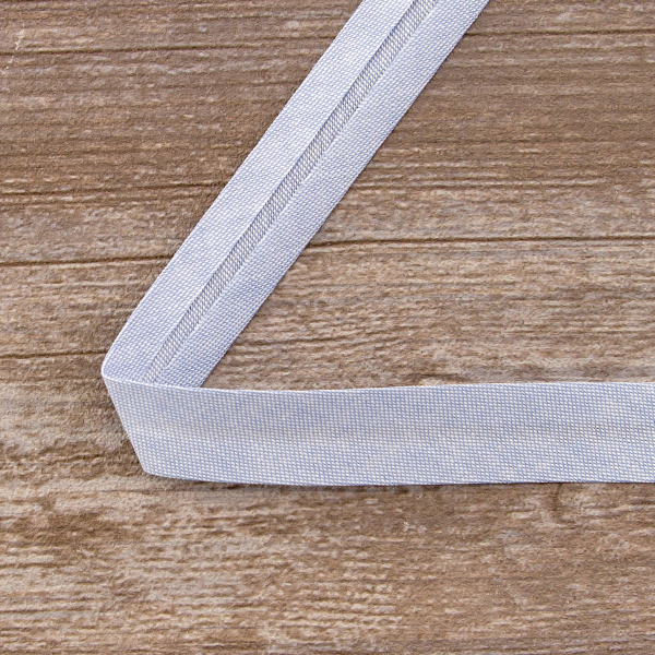 Косая бейка хлопок, 20 мм, 20 м, цвет 65, цвет серо-голубой. Арт 6570-20мм-65