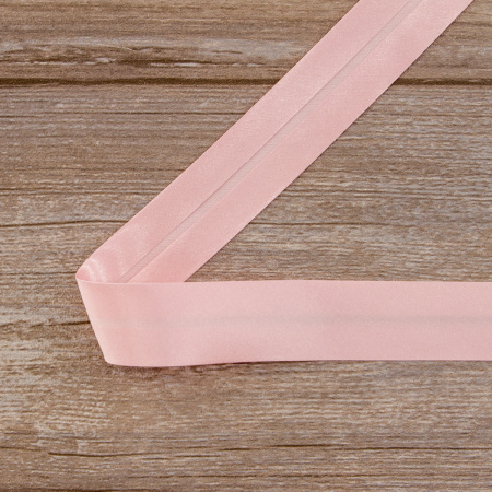 Косая бейка атласная 30 мм, 25 м, цвет 52, цвет дымчатой розы. Арт 6260-30мм-52            