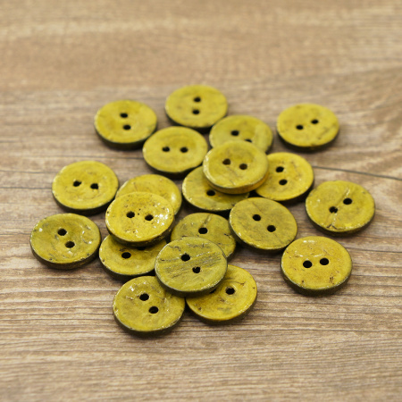 Пуговицы CONCEPT, размер 24, кокос,  цвет COL.12 желто-зеленый. Арт 1919H-024-COL.12