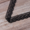 Мерсеризованное хлопковое кружево, 30 мм, цвет черный. Арт 2025/14