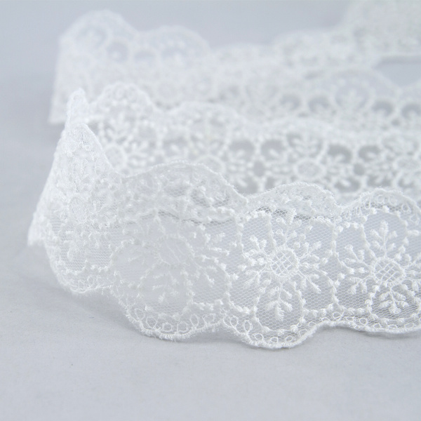 Кружево-вышивка на тюле, 25 мм, 13,5 м. Арт 41706/01