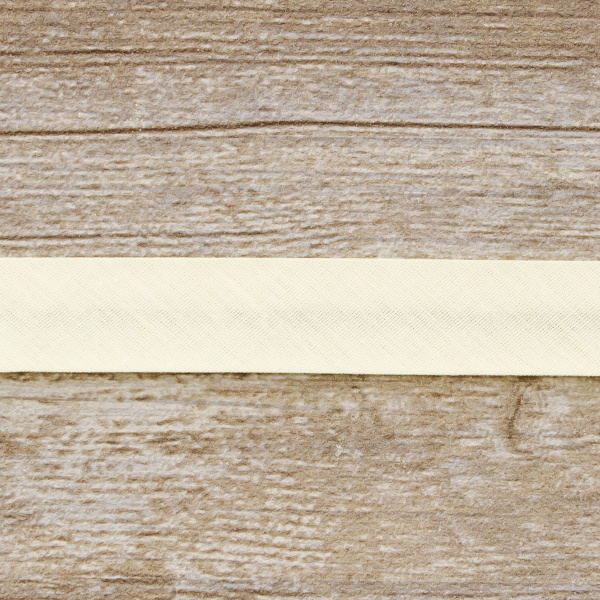 Косая бейка хлопок/полиэстер 20 мм, 25 м, цвет 10, шампань. Арт 6120-20мм-10            