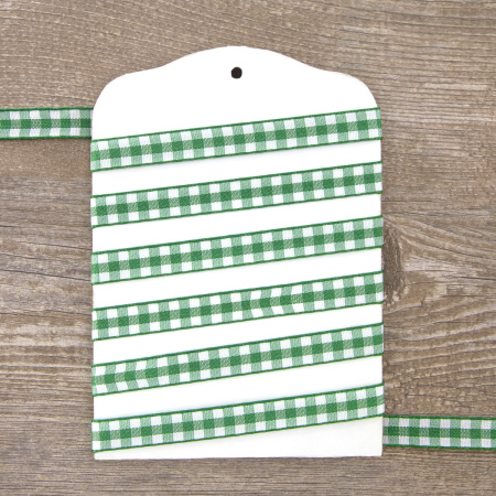 Лента с рисунком клетка SAFISA, 11 мм, 25 м, цвет 25, зеленый. Арт 469-11мм-25             