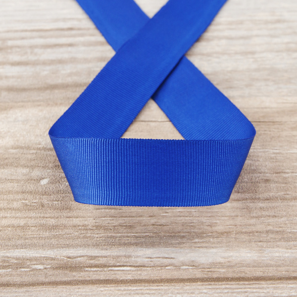 Лента репсовая SAFISA, 25 мм, 25 м, цвет 13 синий. Арт 350-25мм-13