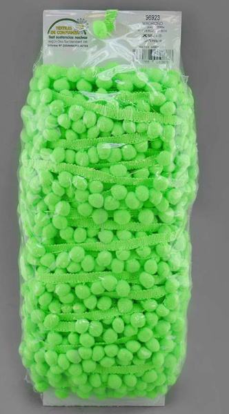 Тесьма с помпонами MATSA цвет ярко-зеленый. Арт 96923/9015