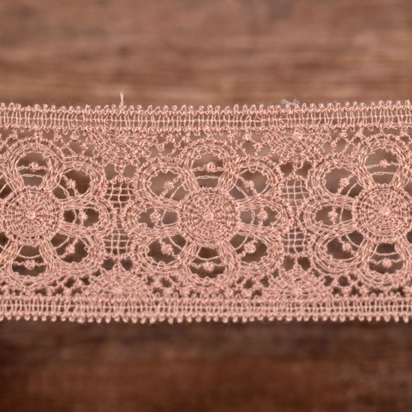 Гипюр, 41 мм, цвет розовый. Арт K048/F3
