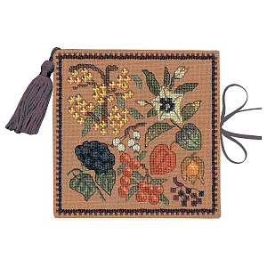 Набор для вышивания чехла для игл "Étui À Aiguilles Fleurs D'Automne" (Осенние цветы), 11 х 11 см