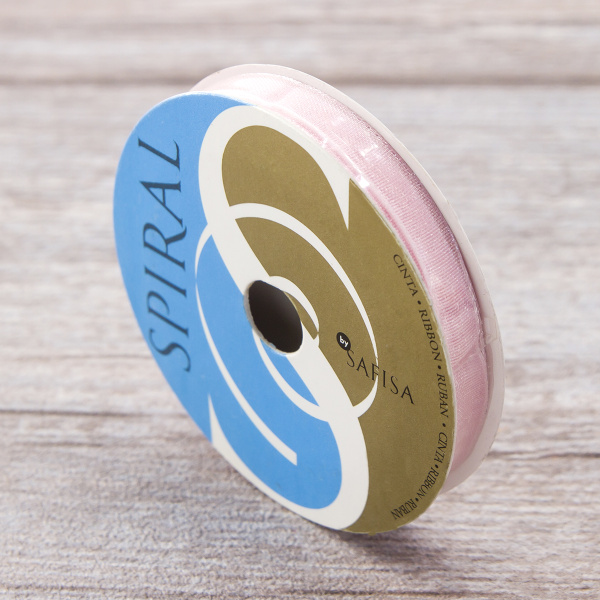 Лента органза SAFISA мини-рулон, 7 мм, 4,5 м, цвет 05, розовый. Арт P00520-7мм-05           