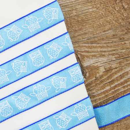 Лента с рисунком SAFISA, 15 мм, 15 м, цвет 16, бирюзовый. Арт 35117-15мм-16