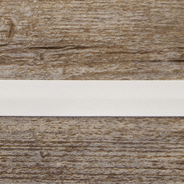 Косая бейка хлопок/полиэстер, 20 мм, 20 м, цвет 02, белый. Арт 6470-20мм-02   