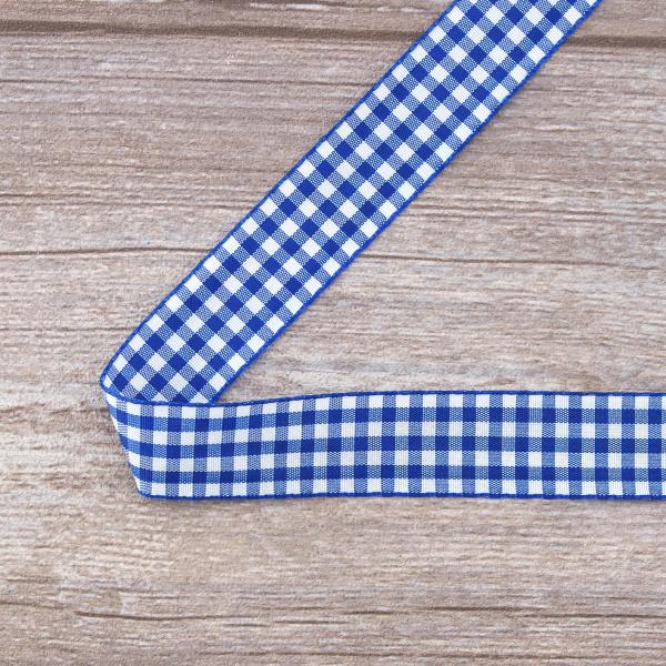 Лента с рисунком клетка SAFISA, 25 мм, 25 м, цвет 13, синий. Арт 469-25мм-13             