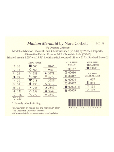 Схема для вышивания MIRABILIA "Мечтательница". Арт MD199