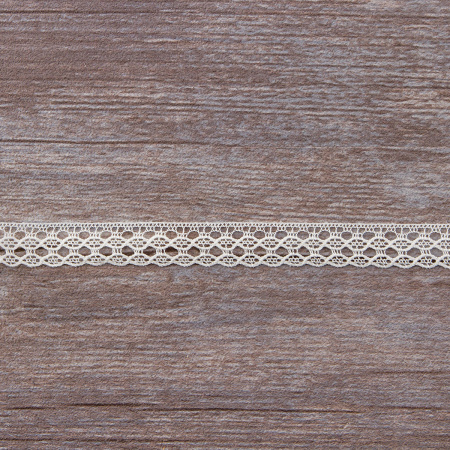 Мерсеризованное хлопковое кружево, 13 мм, цвет шампань. Арт 3514/02