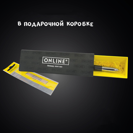 Ручка шариковая автоматическая, 4 цвета + сменные стержни, корпус карбоновый "Шахматка". Арт 70011