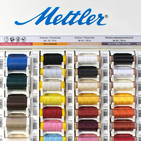 Стенд-верхушка специальных нитей с наполнением SERALON 500 м, ELASTIC 10 м, QUILTING 150 м, SFC 150м. Арт GELA M21-Compl