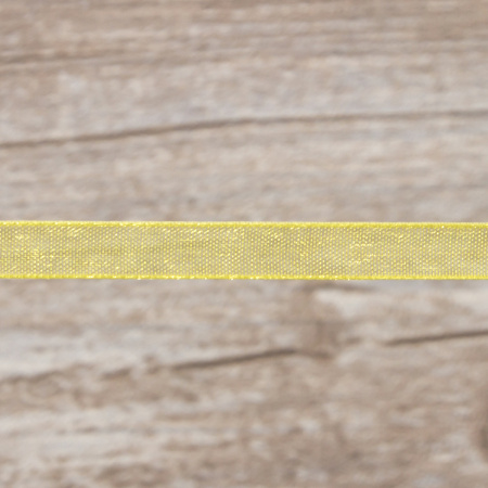 Лента органза SAFISA мини-рулон, 7 мм, 4,5 м, цвет 32, желтый. Арт P00520-7мм-32           