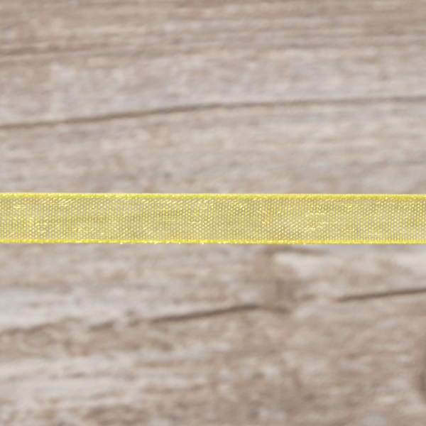 Лента органза SAFISA мини-рулон, 7 мм, 4,5 м, цвет 32, желтый. Арт P00520-7мм-32           