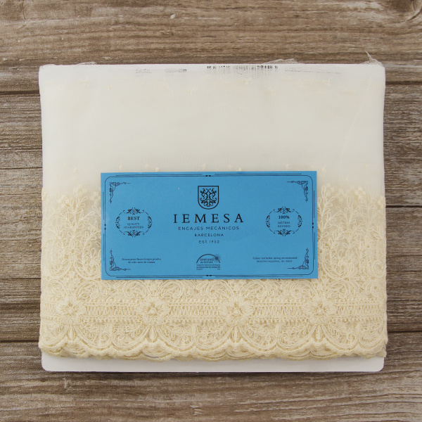 Вышивка на тюле, 174 мм, цвет натуральный. Арт I665/58