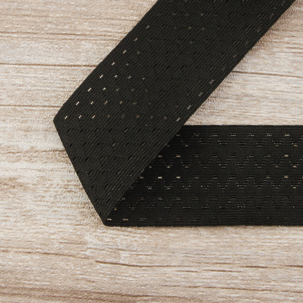 Резинка поясная решетчатая, 45 мм, 25 м, цвет 01 черный. Арт 4797-45мм-01