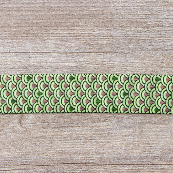 Резинка декоративная, 30 мм, цвет коричневый/зеленый, 10 м. Арт 35133-30мм-02