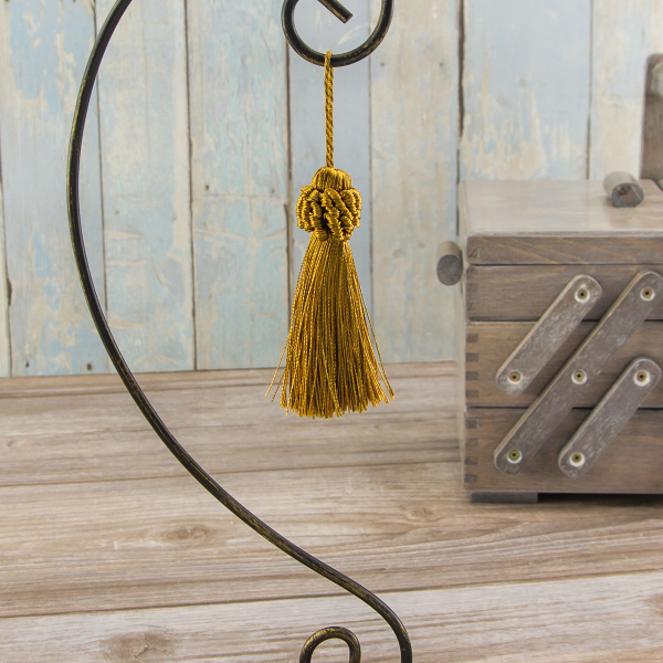 Кисть декоративная на шнуре, длина 95 мм, цвет ярко-коричневый. Арт KY - 06-col.PE - 16/35