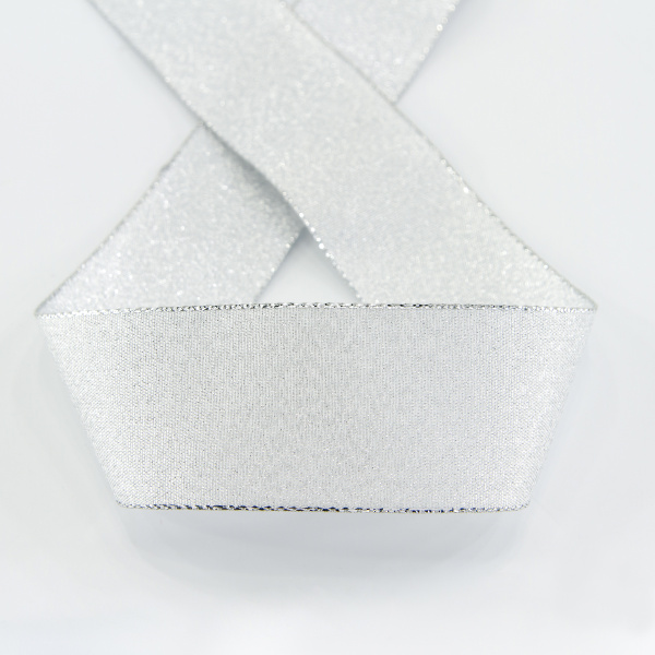 Лента металлик SAFISA, 38 мм, 25 м, цвет 102, серебро. Арт 25197-38мм-102          