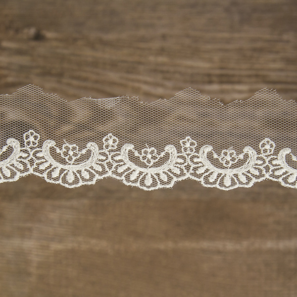 Кружево-вышивка на тюле, 22 мм, 13,5 м. Арт 41686/01