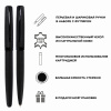 Набор ручек "Eleganza" в кожаном чехле, перьевая и шариковая, цвет корпуса черный. Арт 34573