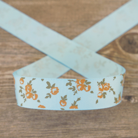 Лента репсовая на картонной катушке "Розочки". Арт VR22.460