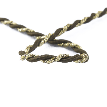 Шнур витой PEGA,  коричневый с люрексом, 5 мм. Арт 845219950DA702          