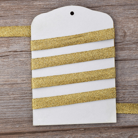 Тесьма PEGA уплощенная с люрексом, цвет золотой, 15 мм. Арт 881113941X7000          