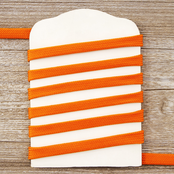 Шнур PEGA плоский, полиэстровый, цвет оранжевый, 10 мм. Арт 842580140L4302