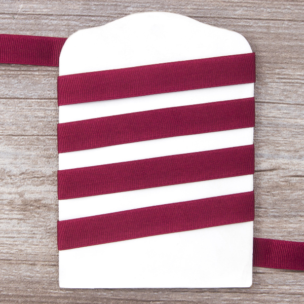 Лента репсовая SAFISA мини-рулон, 15 мм, 3,5 м, цвет 30, бордо. Арт P00350W-15мм-30         