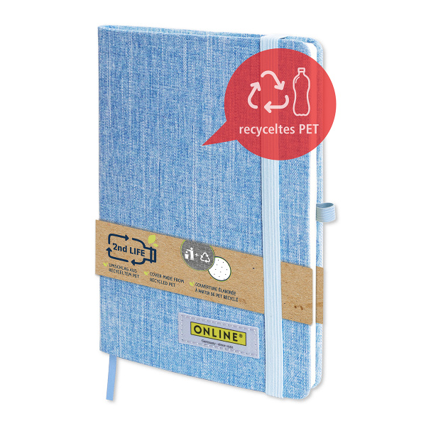 Скетчбук "Bullet Journal" с разметкой, размер А5, 96 листов, 80г/м2, обложка с голубой текстурой. Арт 04071/6