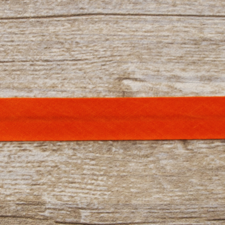 Косая бейка хлопок/полиэстер 20 мм, 25 м, цвет 61, алый. Арт 6120-20мм-61            