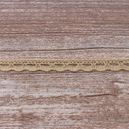 Мерсеризованное хлопковое кружево, 10 мм, цвет серо-зеленый. Арт 1689/K7                 