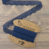 Кружево плетеное, 25 мм, цвет синий, 100% хлопок, 5 м. Арт K-5003-242