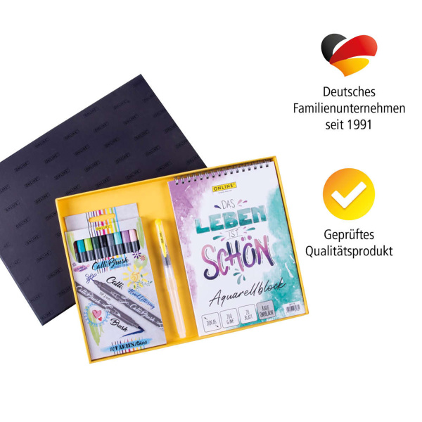 Набор для скетчинга и акварели "Aquarell Set" с лайнерами и аква-кистью, 13 предметов. Арт 70040