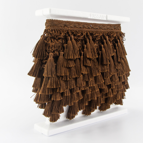 Тесьма с кисточками декоративная PASSAN цвет шоколадный. Арт BPK - 019-col.PE - 18