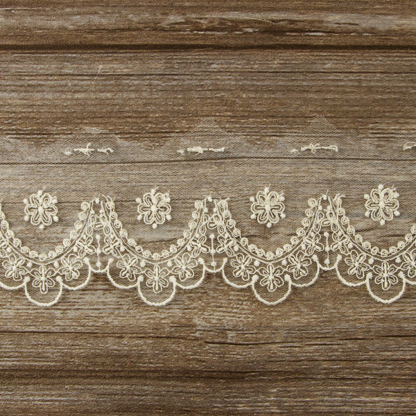 Кружево-вышивка на тюле, 35 мм. Арт 42245/58