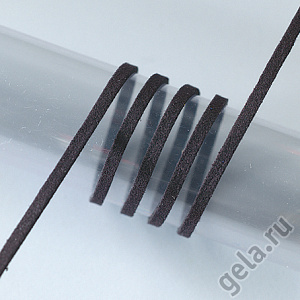 Шнур чёрный из алькантары. Арт 2002189                 