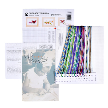 Набор для вышивания "Бабочка-клематис", канва лён 36 ct. Арт 438