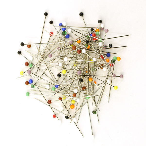 Булавки портновские со стеклянными головками, 34 мм, 95 шт, разноцветные. Арт 679