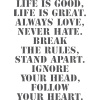 Трафарет "Life is…" . Арт KSH26