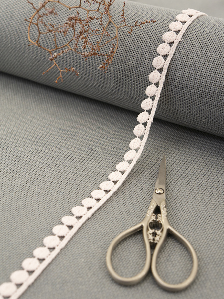 Кружево гипюр, 12 мм, цвет розовый, 100% полиэстер, 4,5 м. Арт G-4634.308